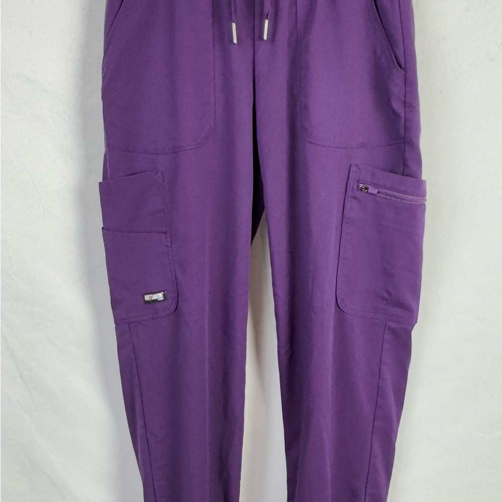 Greys Anatomy Spandex Stretch Carly 7-Pocket Mid-Rise Jogger Pant Eggplant XSP - Picture 6 of 12